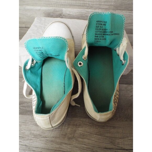 Aeropostale 87 Tennis Shoe - White & Teal - Low Cut Style - Pre owned - Picture 9 of 9